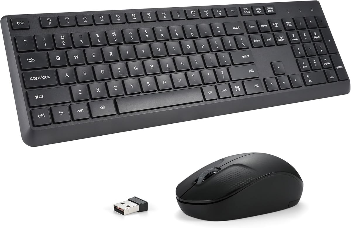 Wireless Keyboard & Mouse Combo | 2.4GHz USB Receiver, Ergonomic & Plug-and-Play