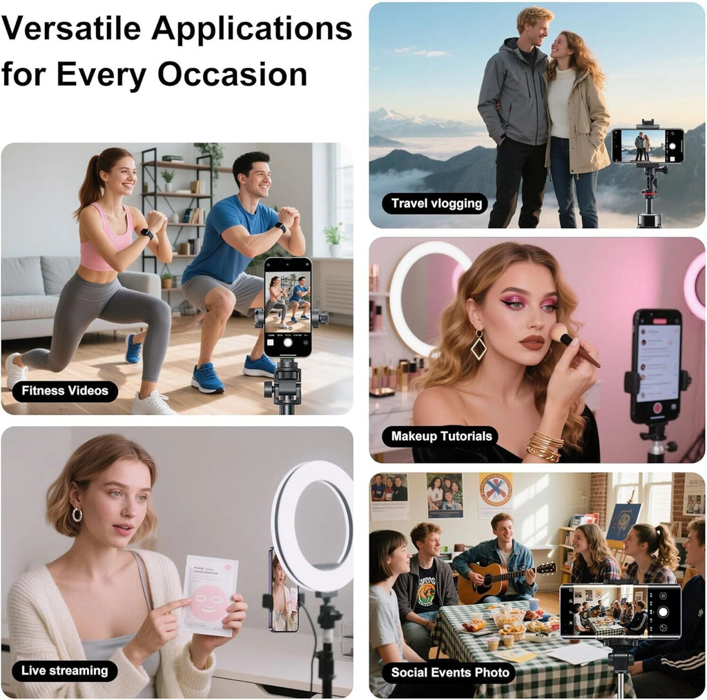 Wireless Magnetic Selfie Vlog Screen for iPhone & Android, 4" Mirror Monitor Single Gimbal for Mobile (N/A)
