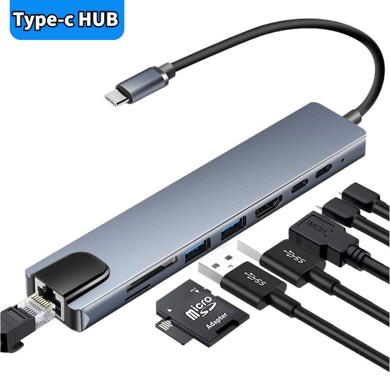 8 in 1 USB Type-C to HDMI Multiport Adapter