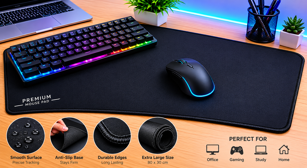 XXL Gaming Mouse Pad | Large Extended Desk Mat with Anti-Slip Rubber Base
